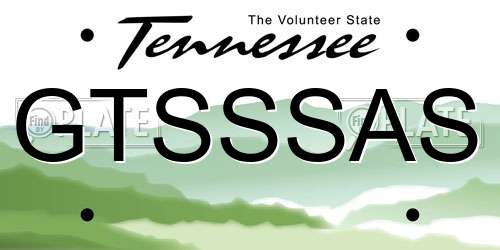 GTSSSAS Tennessee License Plate