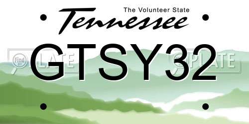 GTSY32 Tennessee License Plate
