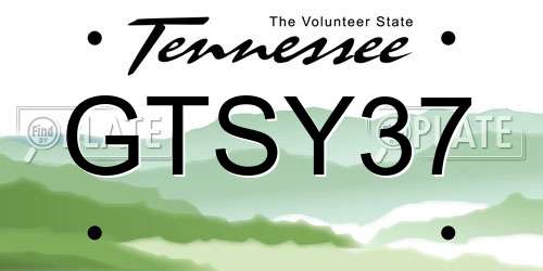 GTSY37 Tennessee License Plate