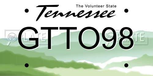 GTTO98 Tennessee License Plate