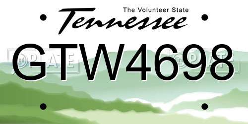 GTW4698 Tennessee License Plate
