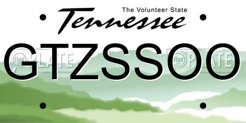 GTZSSOO Tennessee License Plate