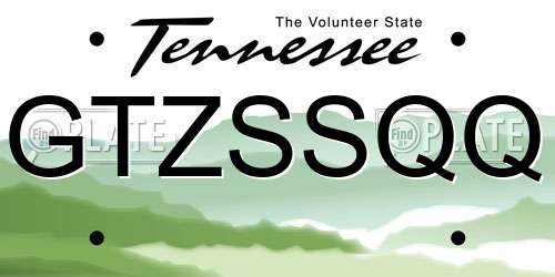 GTZSSQQ Tennessee License Plate