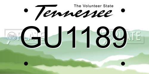 GU1189 Tennessee License Plate