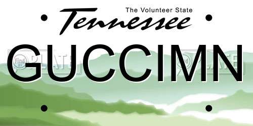GUCCIMN Tennessee License Plate