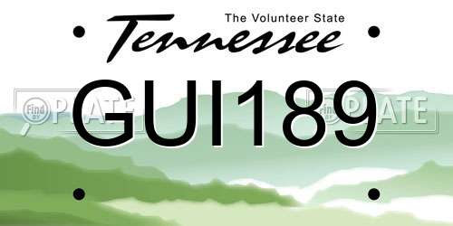 GUI189 Tennessee License Plate