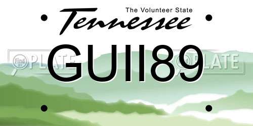 GUII89 Tennessee License Plate