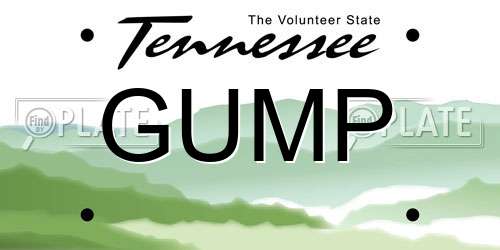 GUMP Tennessee License Plate