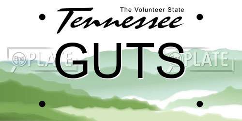 GUTS Tennessee License Plate