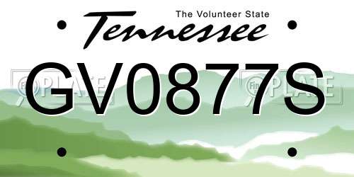 GV0877S Tennessee License Plate