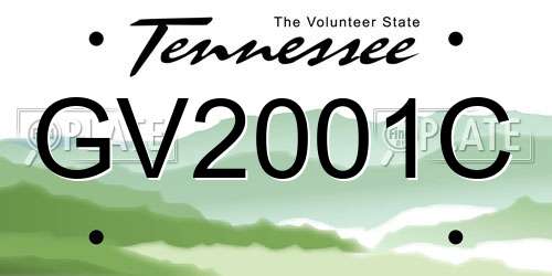 GV2001C Tennessee License Plate