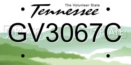 GV3067C Tennessee License Plate