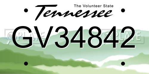GV34842 Tennessee License Plate