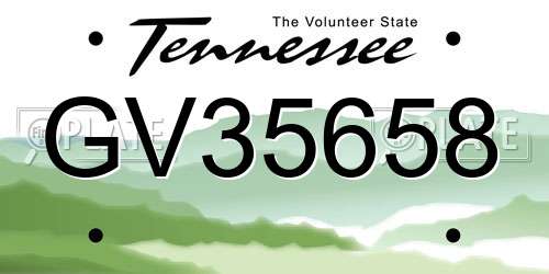 GV35658 Tennessee License Plate