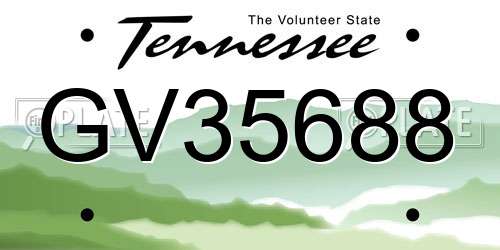 GV35688 Tennessee License Plate