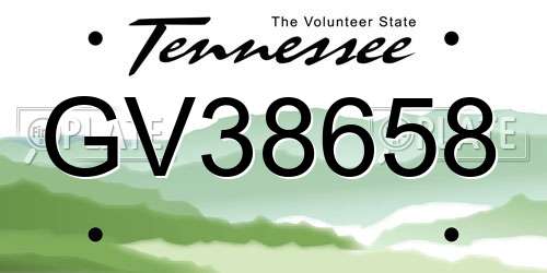 GV38658 Tennessee License Plate