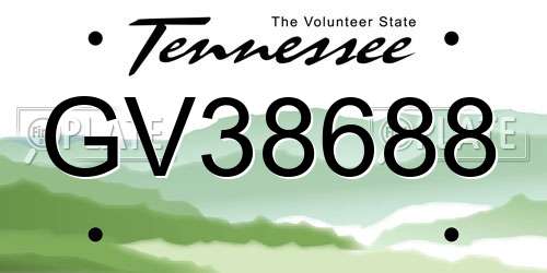 GV38688 Tennessee License Plate