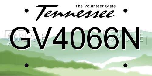 GV4066N Tennessee License Plate