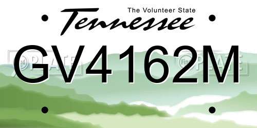 GV4162M Tennessee License Plate