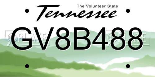 GV8B488 Tennessee License Plate