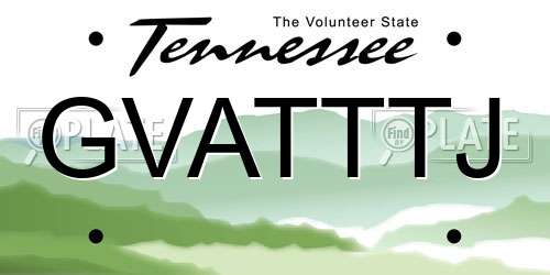 GVATTTJ Tennessee License Plate