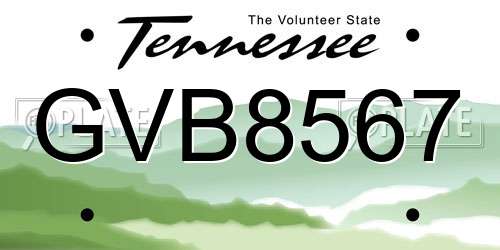 GVB8567 Tennessee License Plate