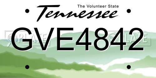 GVE4842 Tennessee License Plate