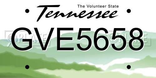 GVE5658 Tennessee License Plate