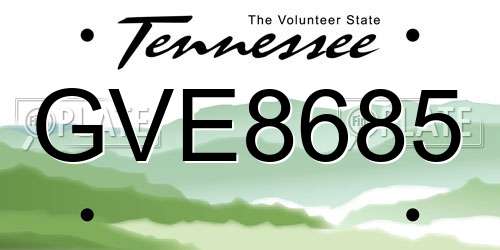 GVE8685 Tennessee License Plate