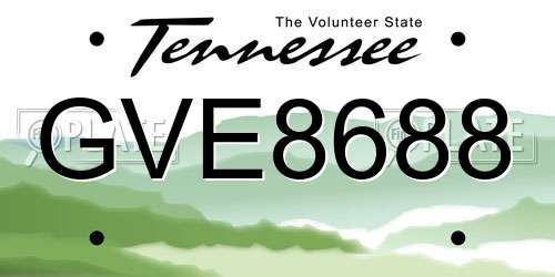 GVE8688 Tennessee License Plate