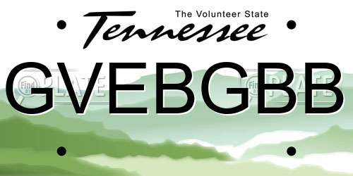 GVEBGBB Tennessee License Plate
