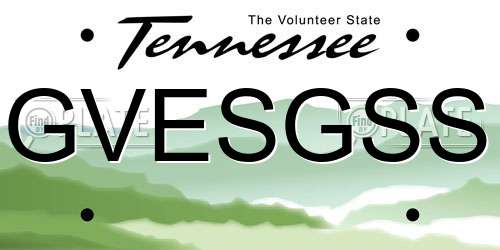 GVESGSS Tennessee License Plate