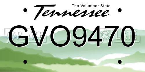 GVO9470 Tennessee License Plate