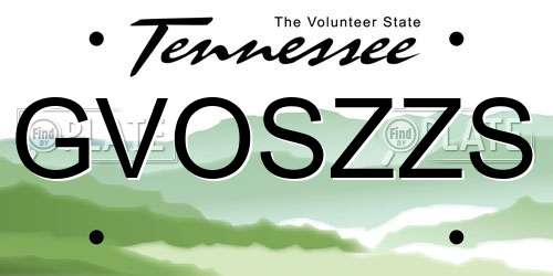 GVOSZZS Tennessee License Plate
