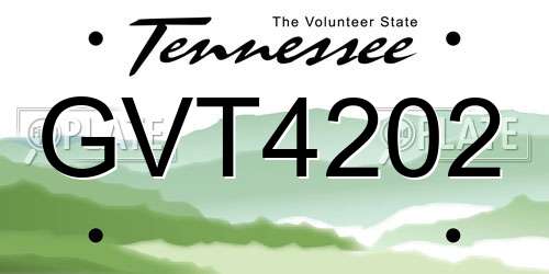 GVT4202 Tennessee License Plate