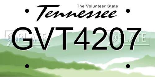 GVT4207 Tennessee License Plate