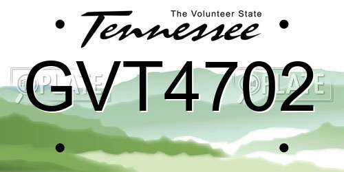 GVT4702 Tennessee License Plate