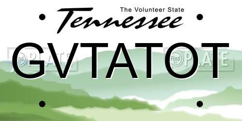 GVTATOT Tennessee License Plate