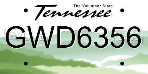 GWD6356 Tennessee License Plate
