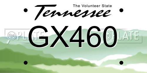 GX460 Tennessee License Plate