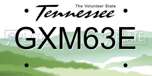 GXM63E Tennessee License Plate