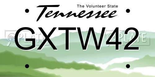 GXTW42 Tennessee License Plate