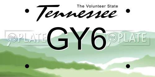 GY6 Tennessee License Plate