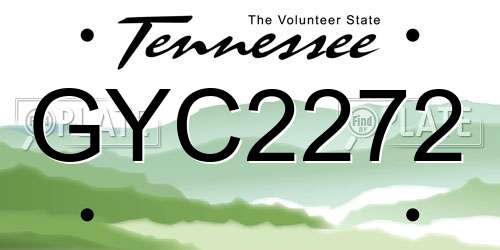 GYC2272 Tennessee License Plate