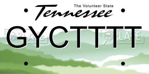 GYCTTTT Tennessee License Plate