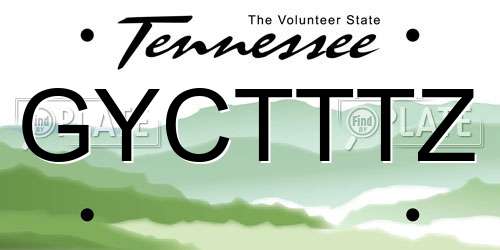 GYCTTTZ Tennessee License Plate