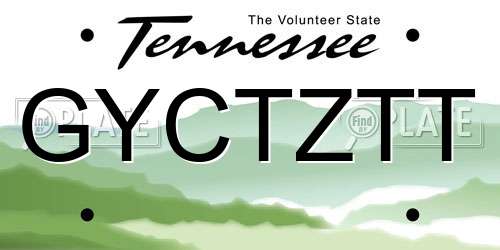 GYCTZTT Tennessee License Plate