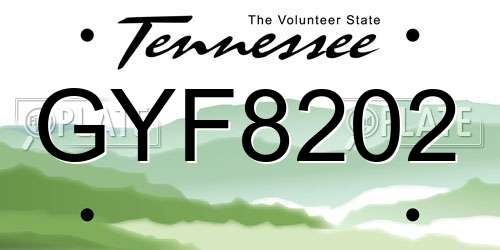 GYF8202 Tennessee License Plate