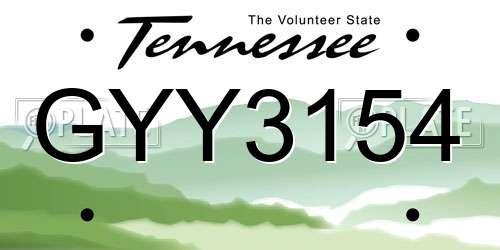 GYY3154 Tennessee License Plate
