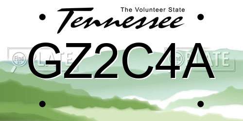 GZ2C4A Tennessee License Plate